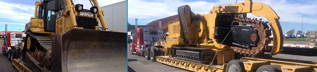 CAT dozer and CAT trencher closeups
